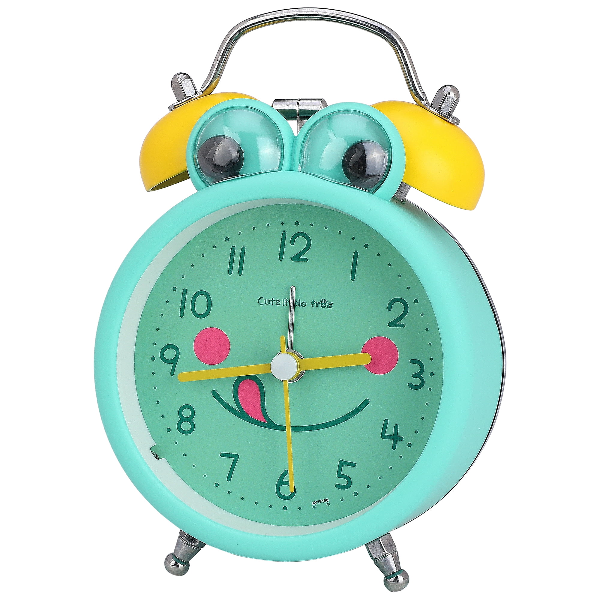 REGALWOVEN Cute Alarm Clock, Traditional Dual Bell Design, Loud Alarm, Frog Shape Design for Bedroom Blue 3.4"L x 2.1"W x 5.1"H