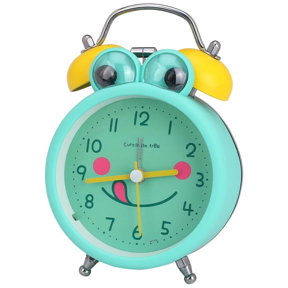REGALWOVEN Cute Alarm Clock, Traditional Dual Bell Design, Loud Alarm, Frog Shape Design for Bedroom Blue 3.4"L x 2.1"W x 5.1"H