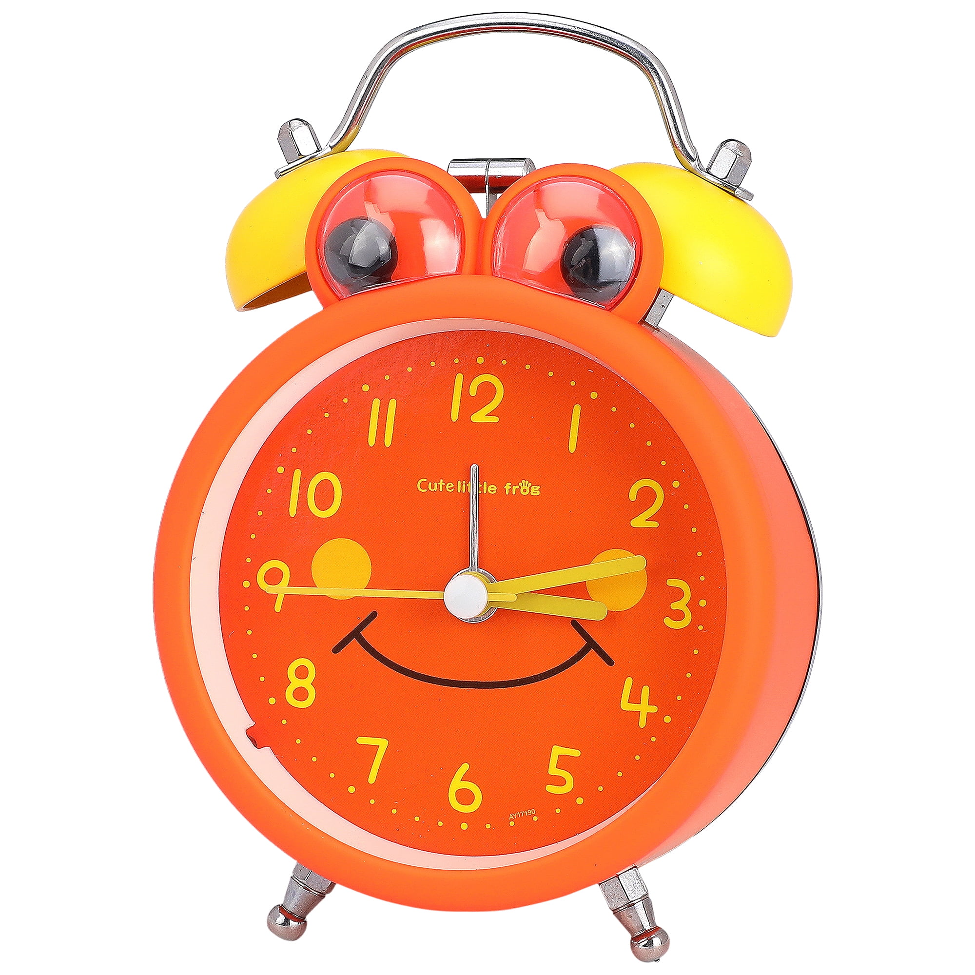 REGALWOVEN Cute Alarm Clock, Traditional Dual Bell Design, Loud Alarm, Frog Shape Design for Bedroom Orange 3.4"L x 2.1"W x 5.1"H