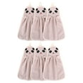 thumbnail image 1 of REGALWOVEN Cute Cartoon Animal Pattern Hanging Hand Towels, 6 Pack Soft Absorbent Decorative Hand Towel Set for Bathroom Beige 9" x 14", 1 of 5