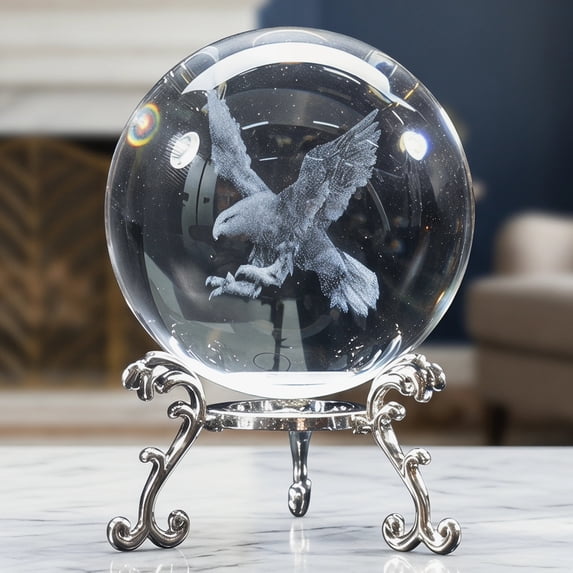 REGALWOVEN Cute Cartoon Crystal Ball Figurine, 3D Glass Ornament Paperweight with Base,Room Decor Clear Style J 2.4"L x 2.4"W x 3.3"H