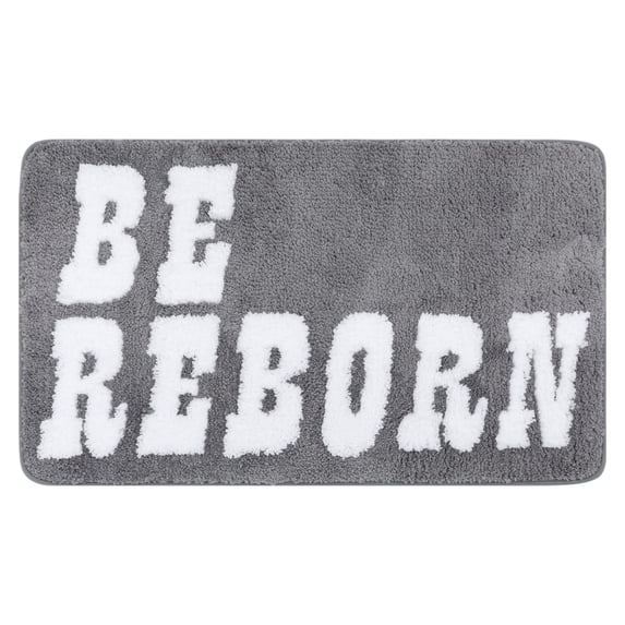 REGALWOVEN Cute Letter Pattern Bathroom Rugs, Soft and Absorbent Bath Mat Grey 16" x 24"