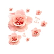 REGALWOVEN DIY Rose Flower Pattern Removable Wall Decor Sticker Art Decal Wallpaper