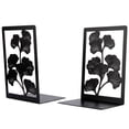 thumbnail image 1 of REGALWOVEN Decorative Metal Bookends, Large Book Ends for Shelves, Non-Skid Hollow-out Book Stopper for Home 2Pcs Black  Style A 4.7"L x 3.5"W x 7"H, 1 of 5