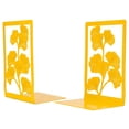 thumbnail image 1 of REGALWOVEN Decorative Metal Bookends, Large Book Ends for Shelves, Non-Skid Hollow-out Book Stopper for Home 2Pcs Gold 4.7"L x 3.5"W x 7"H, 1 of 6