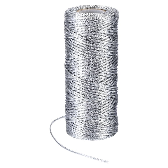 REGALWOVEN Decorative Metallic Bakers Twine, Wrapping Twine String Rope DIY Tie Gift Packing Silver 1