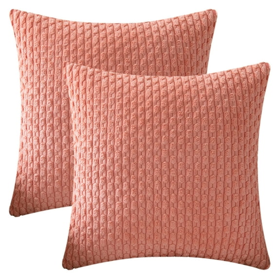 REGALWOVEN Decorative Throw Pillow Covers Pack of 2 for Couch Bed Sofa Home Decor Soft Corduroy Cushion Pillow Cases Orange 16" x 16"