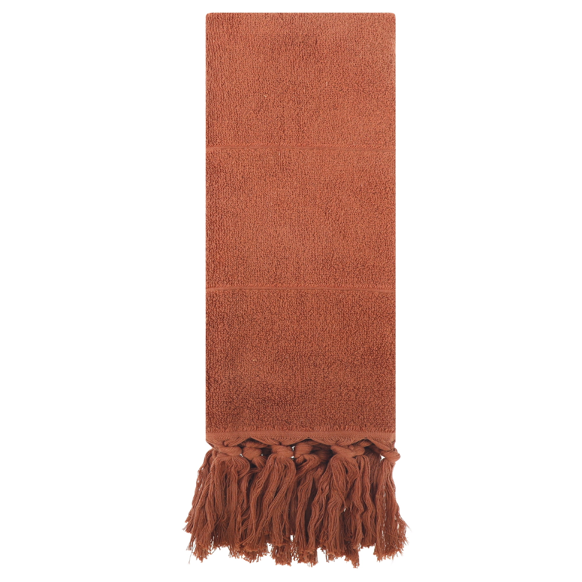 REGALWOVEN Decorative Turkish Hand Towels, Cotton Absorbent Soft Bath Towel Set for Bathroom, Kitchen, Face, Yoga, Gym Brown 1-Piece