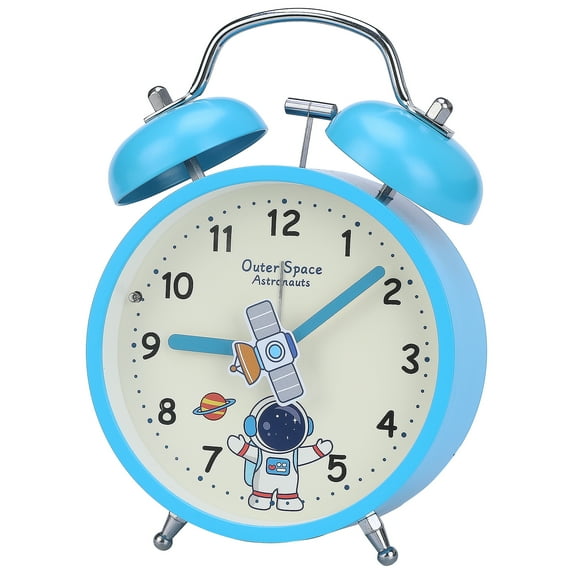 REGALWOVEN Desk Alarm Clock, Astronaut Pattern, Loud Alarms, Non-Tick,Night Light, Perfect for Teens Light Blue 4.2"L x 2.1"W x 6.4"H