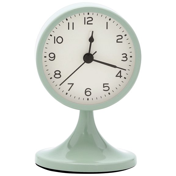 REGALWOVEN Desk Mechanical Alarm Clock Minimalist Metal Frame, Non-Tick, Perfect for Study/Office Light Green 3.1"L x 3.1"W x 5.0"H