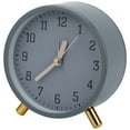 thumbnail image 1 of REGALWOVEN Desk Mechanical Alarm Clock, Minimalist Metal Frame, with Bracket, Non-Tick, Perfect for Study/Office Gray 4.3"L x 2.2"W x 4.5"H, 1 of 4