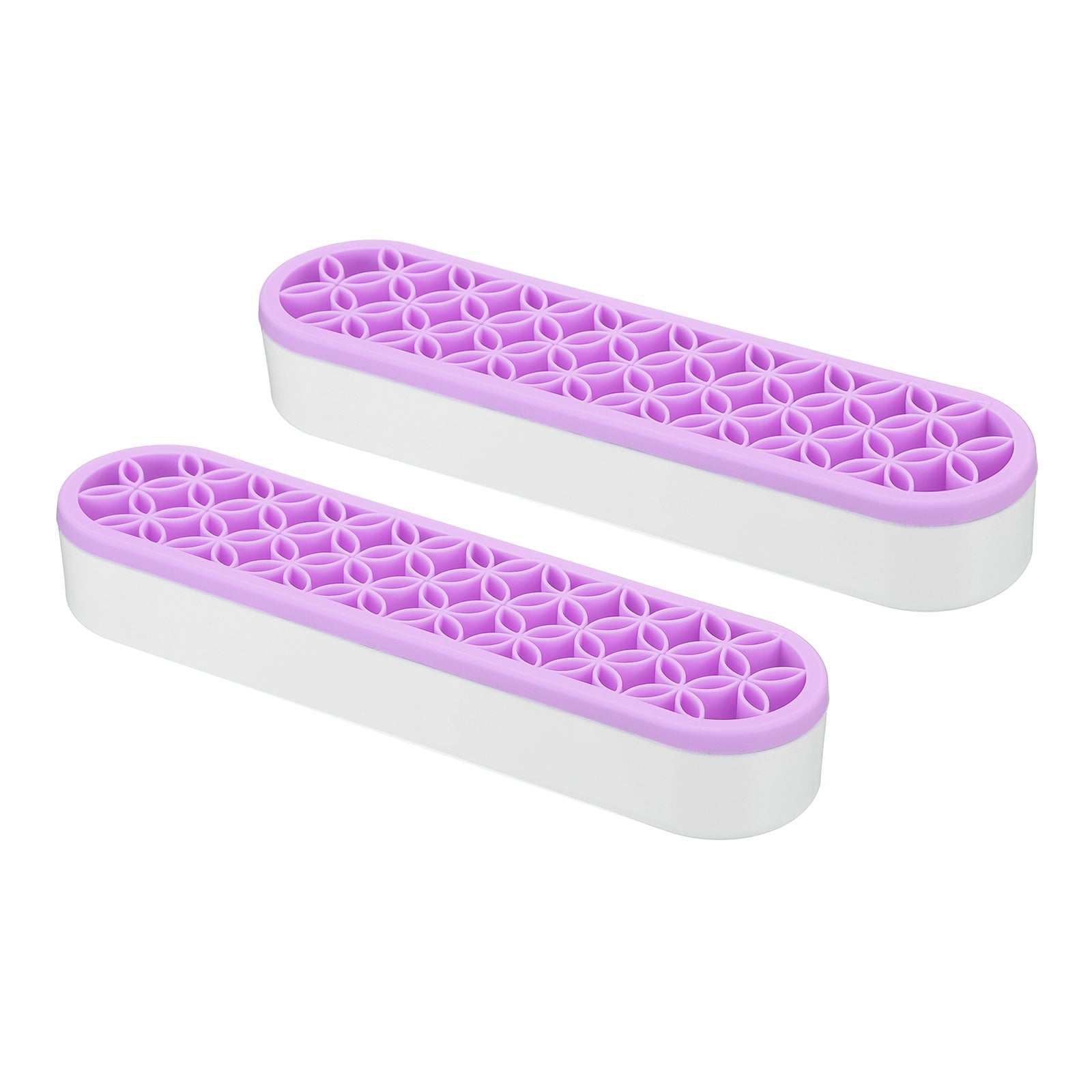 REGALWOVEN Diamond Painted Pen Holder, Silicone Makeup Brush Holder Storage Box purple
