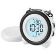 thumbnail image 1 of REGALWOVEN Digital Alarm Clock Large LED Display, Dual Alarms, Wired Shaker for Bedroom/Dorm White 4.3"L x 2.4"W x 4.3"H, 1 of 5