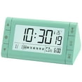 thumbnail image 1 of REGALWOVEN Digital Alarm Clock Large LED Display, Three Alarms, Batteries Powered for Bedroom/Dorm Green 4.9"L x 3.0"W x 2.6"H, 1 of 6