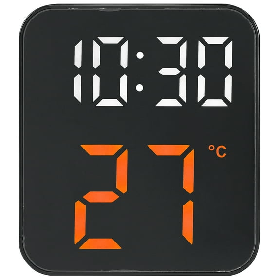 REGALWOVEN Digital Alarm Clock, Large LED Display, Three Alarms, Voice Control for Bedroom/Dorm Orange 3.9"L x 1.6"W x 4.3"H