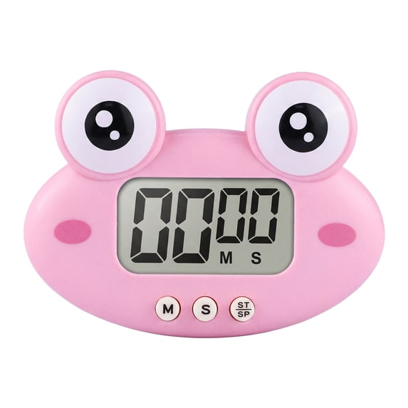 REGALWOVEN Digital Kitchen Timer, Loud Alarm Clock with Magnetic Backing and Stand, Perfect for Cooking, Study and Exercise Pink Frog