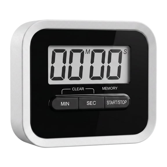REGALWOVEN Digital Kitchen Timer, Loud Alarm Clock with Magnetic Backing and Stand, Perfect for Cooking, Study and Work Black