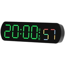 REGALWOVEN Dimmable LED Alarm Clock - 3-Level Brightness, Dual Alarms, Snooze Function, Fits Bedside Table Black Housing With Green Light 6.5"L x 1.0"W x 1.8"H
