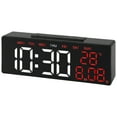 thumbnail image 1 of REGALWOVEN Dimmable LED Alarm Clock 3-Level Brightness, Dual Alarms, Snooze Function, Fits Bedside Table Red 7.1"L x 1.4"W x 2.6"H, 1 of 6