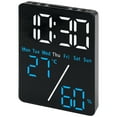 thumbnail image 1 of REGALWOVEN Dimmable LED Alarm Clock - 3-Level Brightness, Large LED Display, Dual Alarms for Bedroom Black Housing and Blue Light 3.5"L x 1.0"W x 4.7"H, 1 of 6