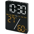 thumbnail image 1 of REGALWOVEN Dimmable LED Alarm Clock - 3-Level Brightness, Large LED Display, Dual Alarms for Bedroom Black Housing and Orange Light 3.5"L x 1.0"W x 4.7"H, 1 of 6