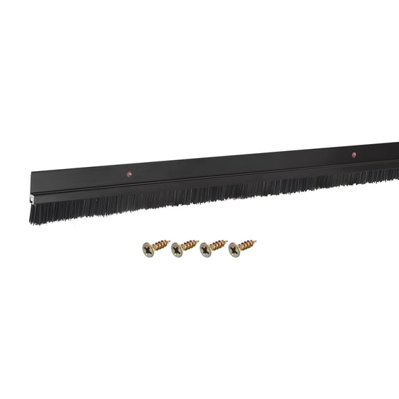 REGALWOVEN Door Brush Bottom Sweep H-Shape Aluminum Alloy Base Nylon Brush Black 35-inch x 0.6-inch