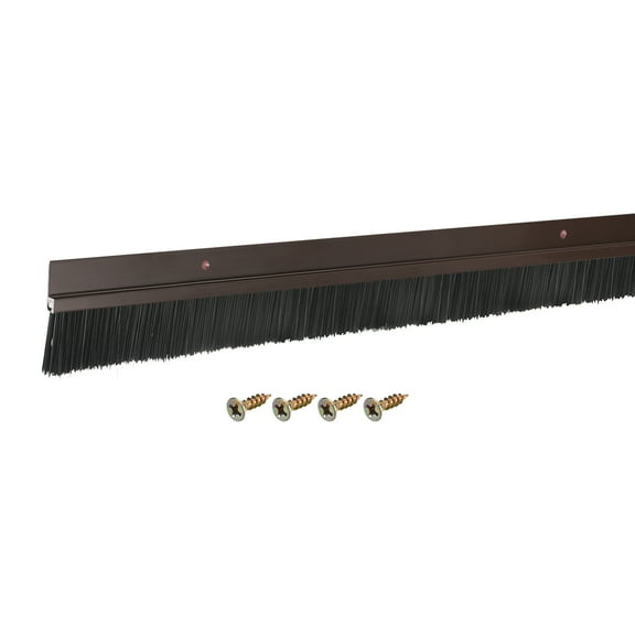 REGALWOVEN Door Brush Bottom Sweep H-Shape Aluminum Alloy Base with PP Brush for Home Industrial Brown 47-inch x 1.2-inch