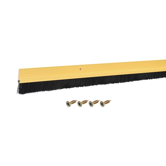 REGALWOVEN Door Brush Bottom Sweep H-Shape Aluminum Alloy Base with PP Brush for Home Industrial Golden 47-inch x 0.8-inch