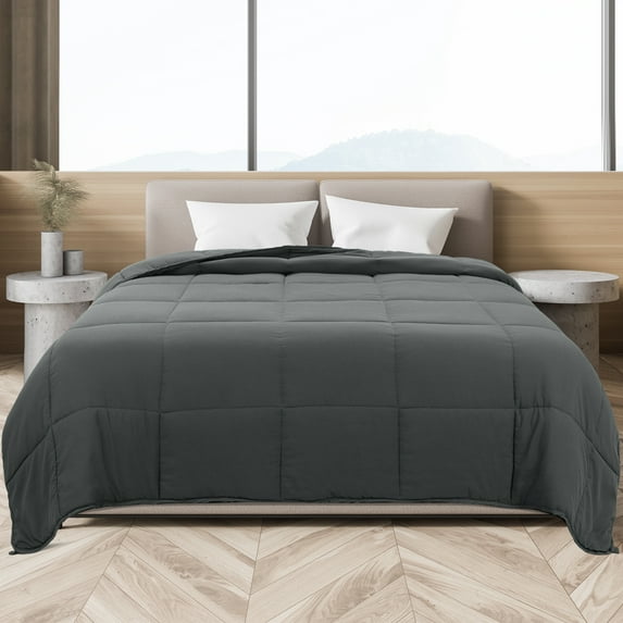 REGALWOVEN Duvet Insert Soft Lightweight Down Substitute Comforter for All Seasons Dark Gray King