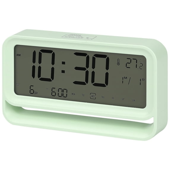 REGALWOVEN Electric Alarm Clock with Three Alarms, Night Light, Snooze Function, Fits Home Decor Turquoise 5.7"L x 1.2"x 3.3"H