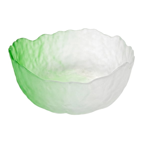 REGALWOVEN Elegant Pink Gradient Glass Bowl Small Aesthetic Salad Bowl - Decorative Dessert Dish & Trinket Tray Light Green 5.1"L x 5.1"W x 2.4"H