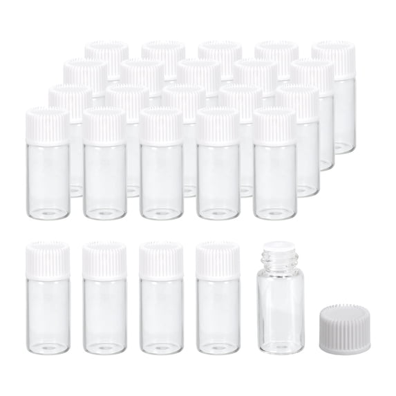 REGALWOVEN Essential Oil Bottles Glass Bottles with Orifice Reducer for Storage White ml 4.00