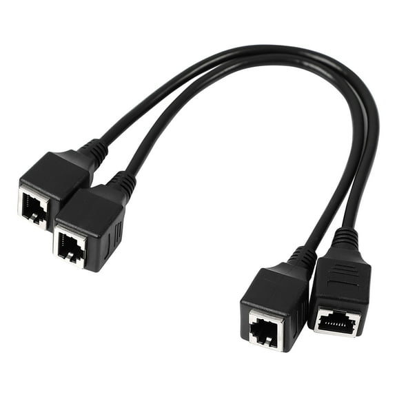 REGALWOVEN Ethernet Lan Female to Female Network Cable RJ45 Extension Cord 1Ft 2Pcs