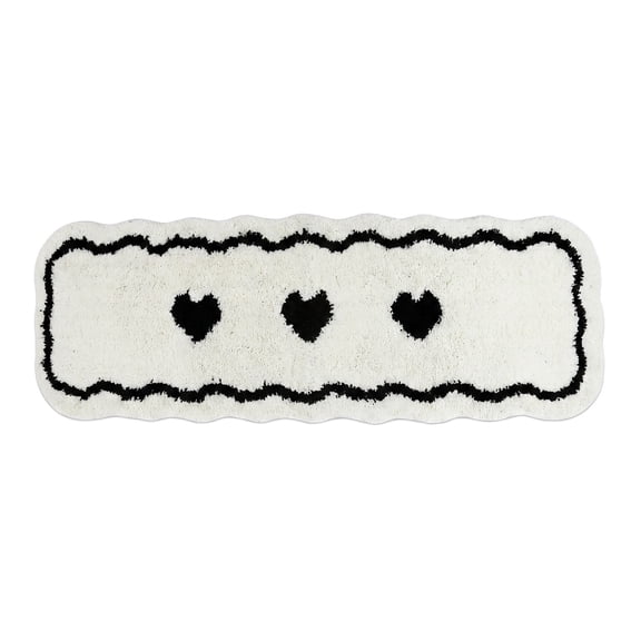 REGALWOVEN Extra Long Runner Rug Shaggy Faux Fur Kitchen Runner, Non-Slip Soft Plush Hallway Rug, Washable Bedside Mat White 47" x 16"