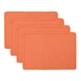 thumbnail image 1 of REGALWOVEN Farmhouse Placemats Set of 4 Cotton Linen Placemats for Dining Table Decor Indoor Outdoor Washable Kitchen Table Mat Wipe Clean Orange 17.7x13inch, 1 of 6