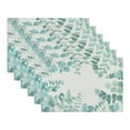 thumbnail image 1 of REGALWOVEN Farmhouse Placemats Set of 6 Linen Placemats for Dining Table Decor Indoor Outdoor Washable Kitchen Table Mat Wipe Clean Green 18*12in, 1 of 5