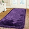 thumbnail image 1 of REGALWOVEN Faux Fur Area Rug Shaggy Floor Mat, Purple 2x5 feet Rectangle, 1 of 8