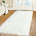 thumbnail image 1 of REGALWOVEN Faux Fur Area Rug Shaggy Runner Rug, White 2x5 Feet, 1 of 8