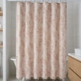 thumbnail image 1 of REGALWOVEN Faux Linen Shower Curtain, Leaf Print Bath Shower Curtain Sets with Hooks Orange 71"W x 71"L, 1 of 5
