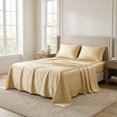 thumbnail image 1 of REGALWOVEN Fitted Sheet, Microfiber Bed Sheets, Soft and Comfortable for All Seasons Champagne 1 PC 78.0x79.9 inch, 1 of 5