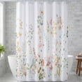 thumbnail image 1 of REGALWOVEN Floral Print Shower Curtain Sets, Waterproof Bath Curtain with 12 Plastic Hooks, Good Drape, Bohemian Pastoral Style Yellow 71"W x 71"L, 1 of 4