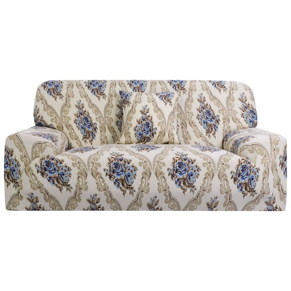 REGALWOVEN Floral Print Sofa Slipcover 3 Seater Couch Cover, 69"-86", Multicolor