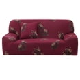 thumbnail image 1 of REGALWOVEN Floral Print Sofa Slipcover 3 Seater Couch Cover, Burgundy, 1 of 6