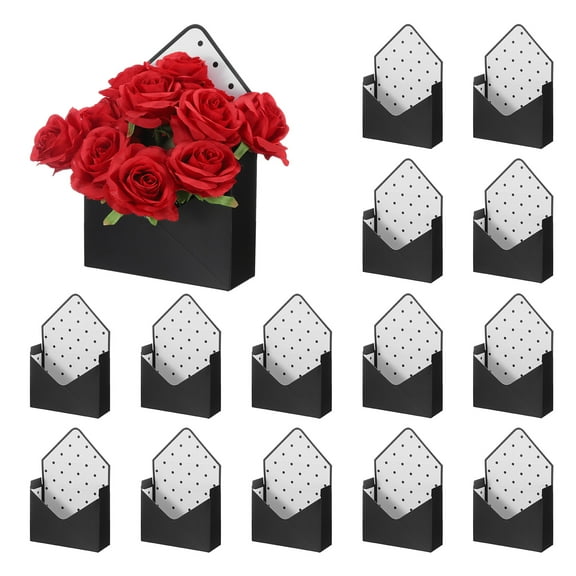 REGALWOVEN Florist Bouquet Envelope Box, Flower Package Gift Folding Paper Boxes Black