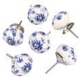 thumbnail image 1 of REGALWOVEN Flower Ceramic Knobs Blue and White, 6 Piece, 1 of 6