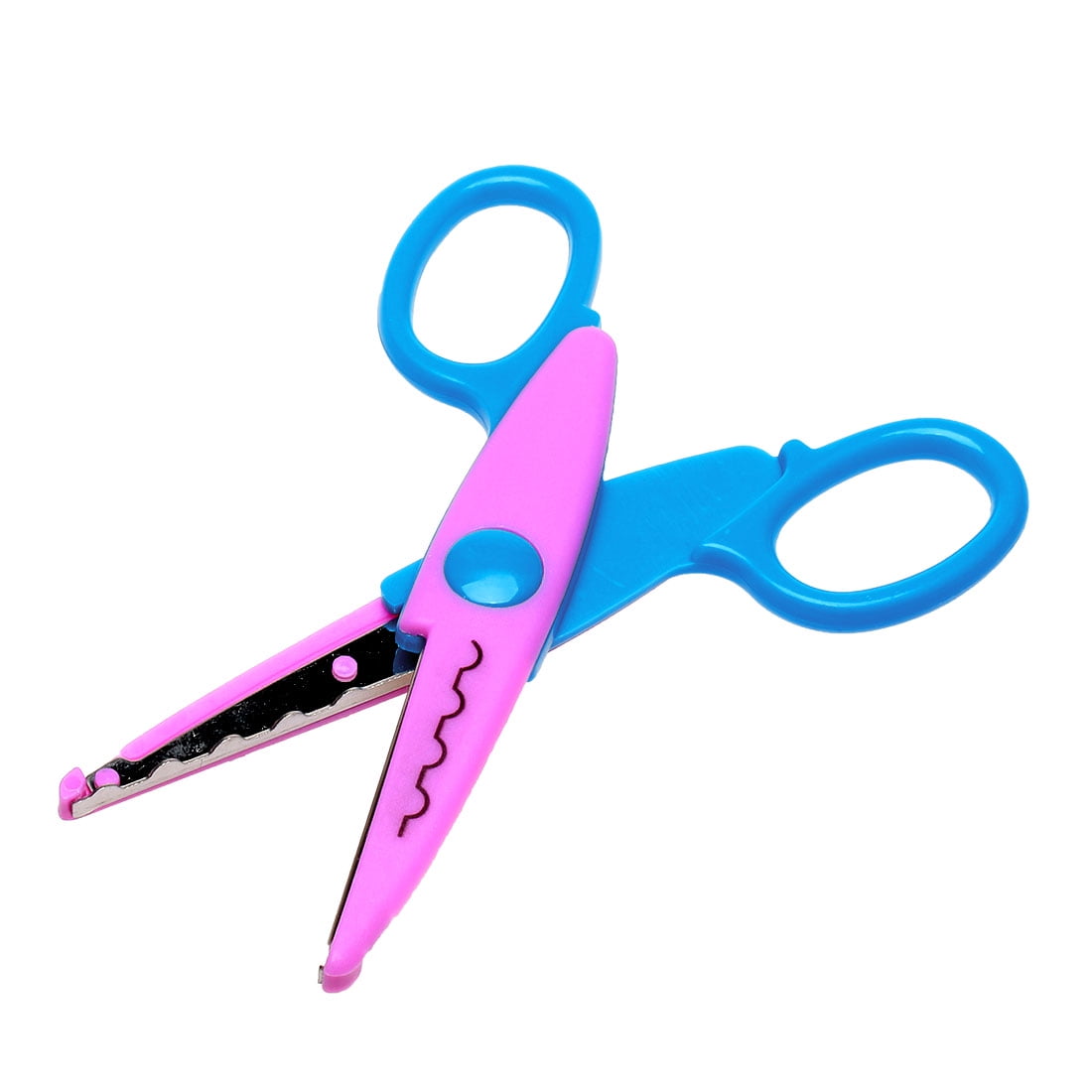 Fuchsia Blue Decorative Scissors with Plastic Handle & Wavy Metal Edges ...