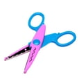 thumbnail image 1 of REGALWOVEN Fuchsia Blue Plastic Handle Pattern Wavy Edge Decorative Scissors, 1 of 4