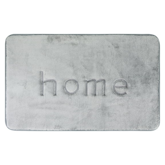REGALWOVEN Funny Letters Bath Rugs for Bathroom, Absorbent Non Slip Washable Grey 16" x 24"