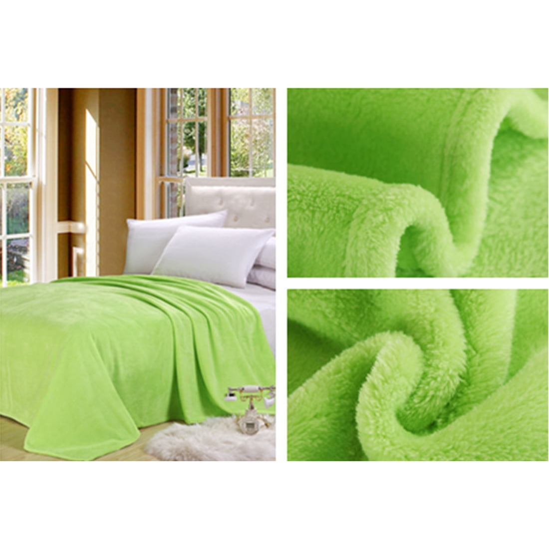 Lime green fleece blanket hotsell