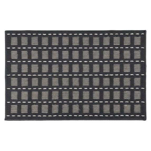 REGALWOVEN Geometric Door Mat Indoor Outdoor Waterproof Welcome Mat for Front Door, Non-Slip Entryway Rug, Washable Floor Mat Black 32" x 20"